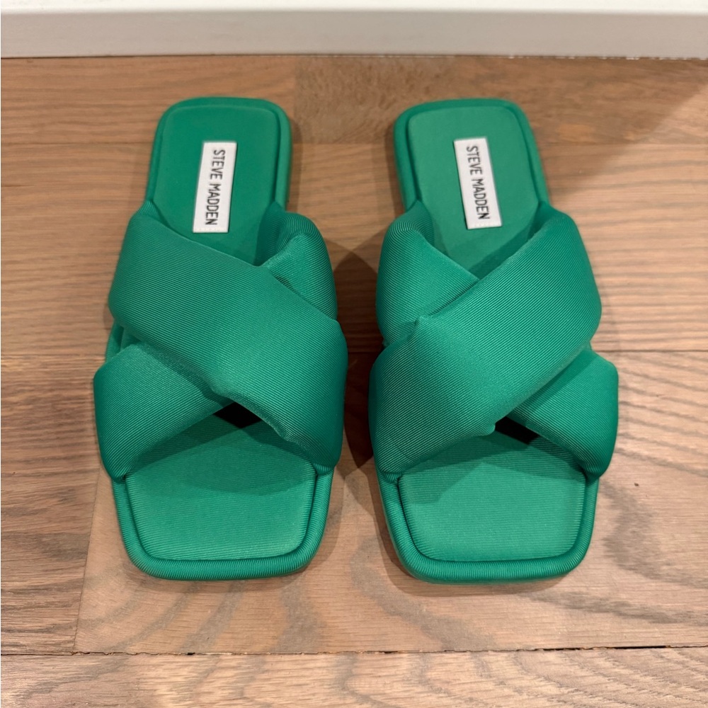 Steve Madden Emerald Green Slide Sandals